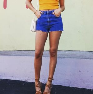 High Waisted Mom Jean Cutoffs